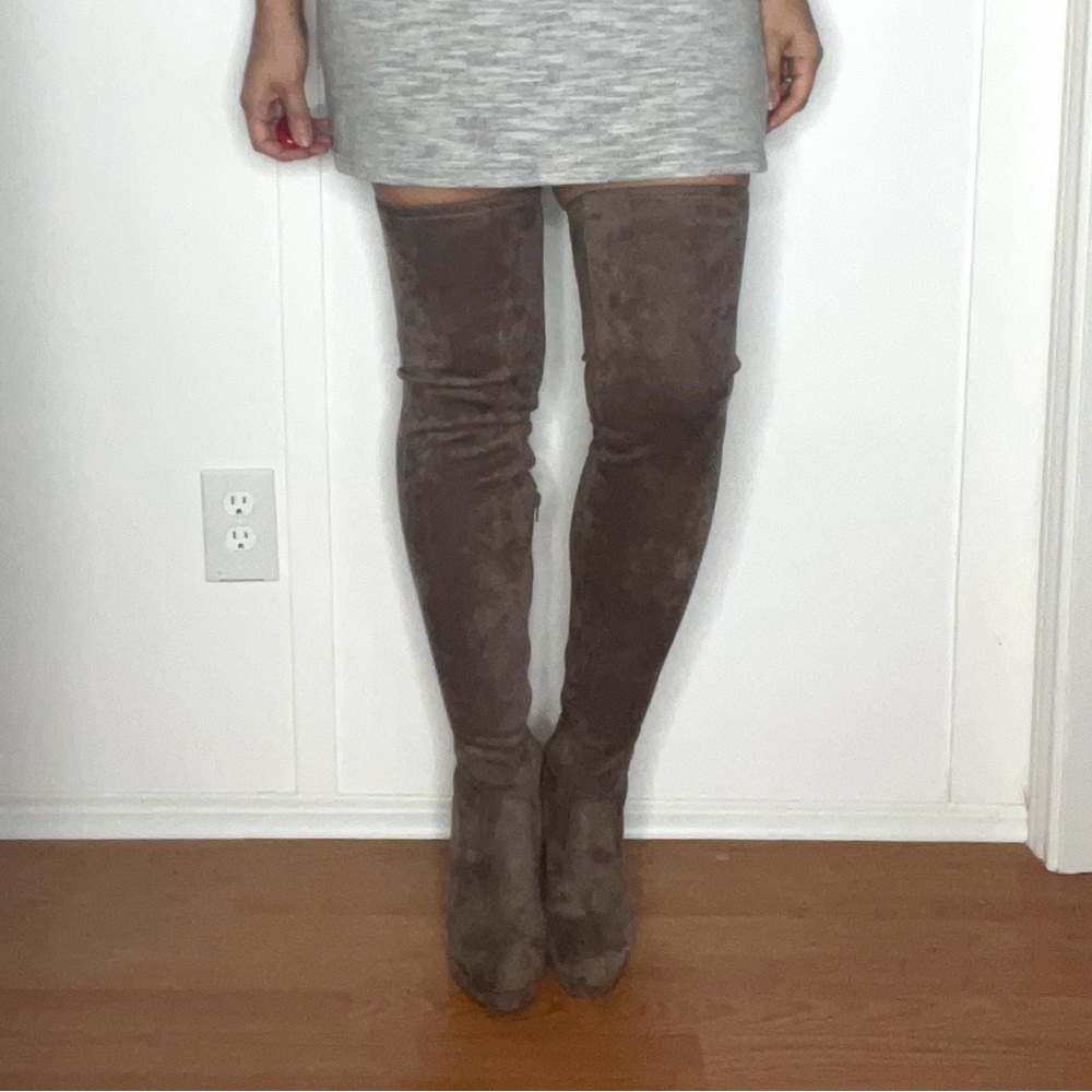 Stylish Over-the-Knee Boots in taupe